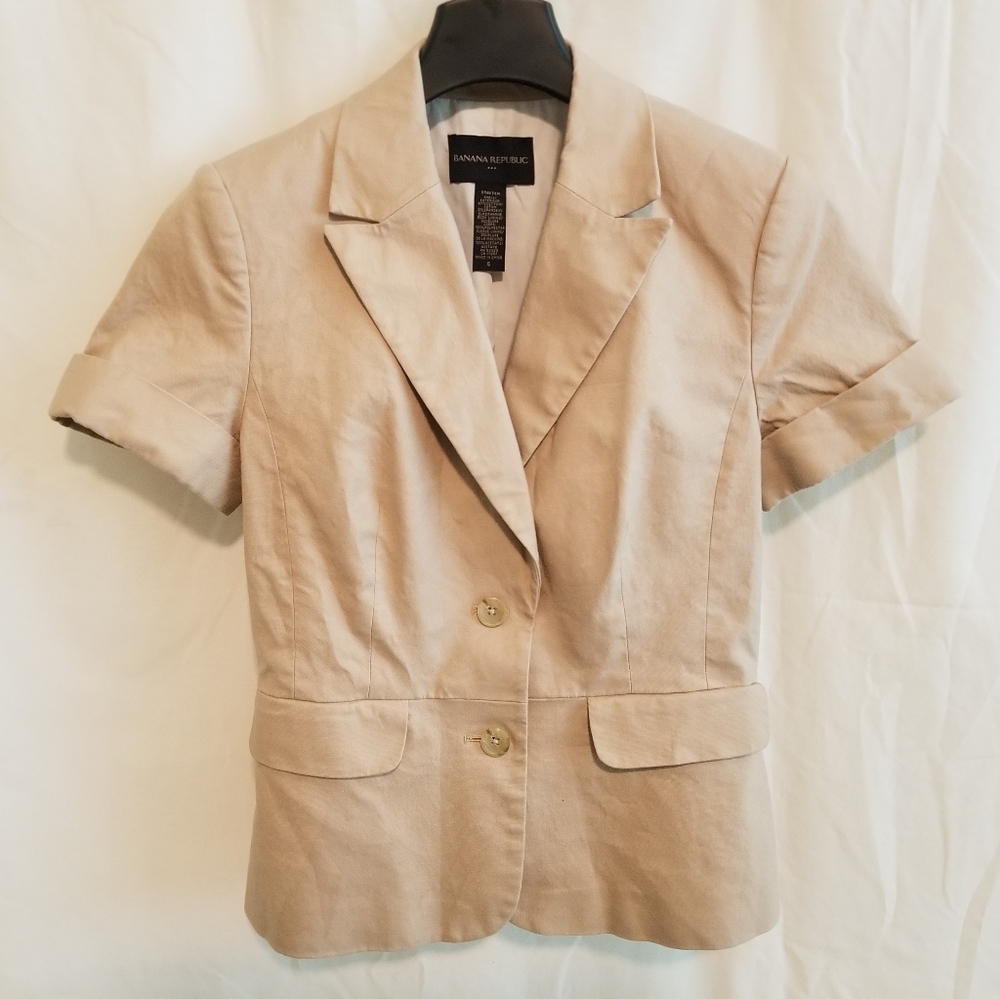 BANANA REPUBLIC Short Sleeve Tan Blazer
